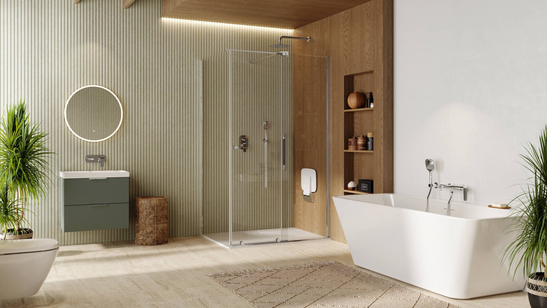Clever 2.0 bateria wannowo-prysznicowa, chrom