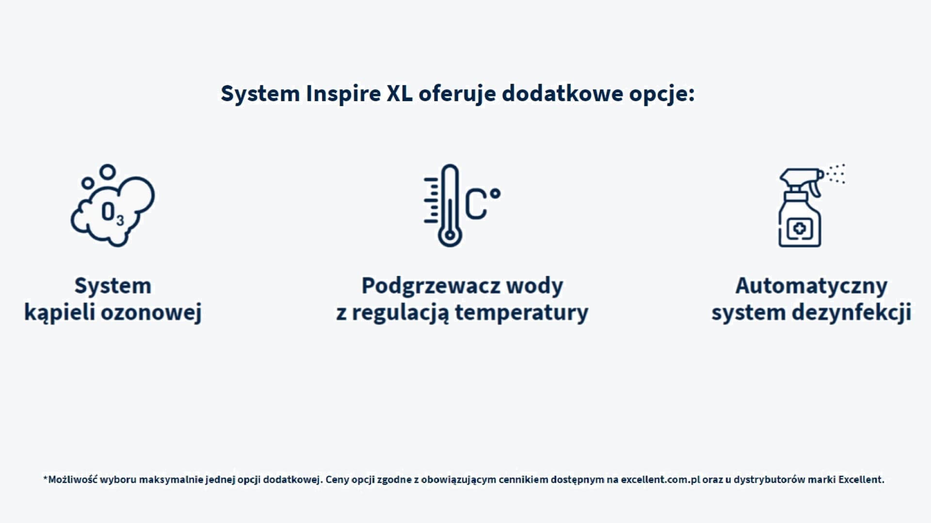 Inspire XL system wodno-powietrzny hydromasażu z podwodnym oświetleniem