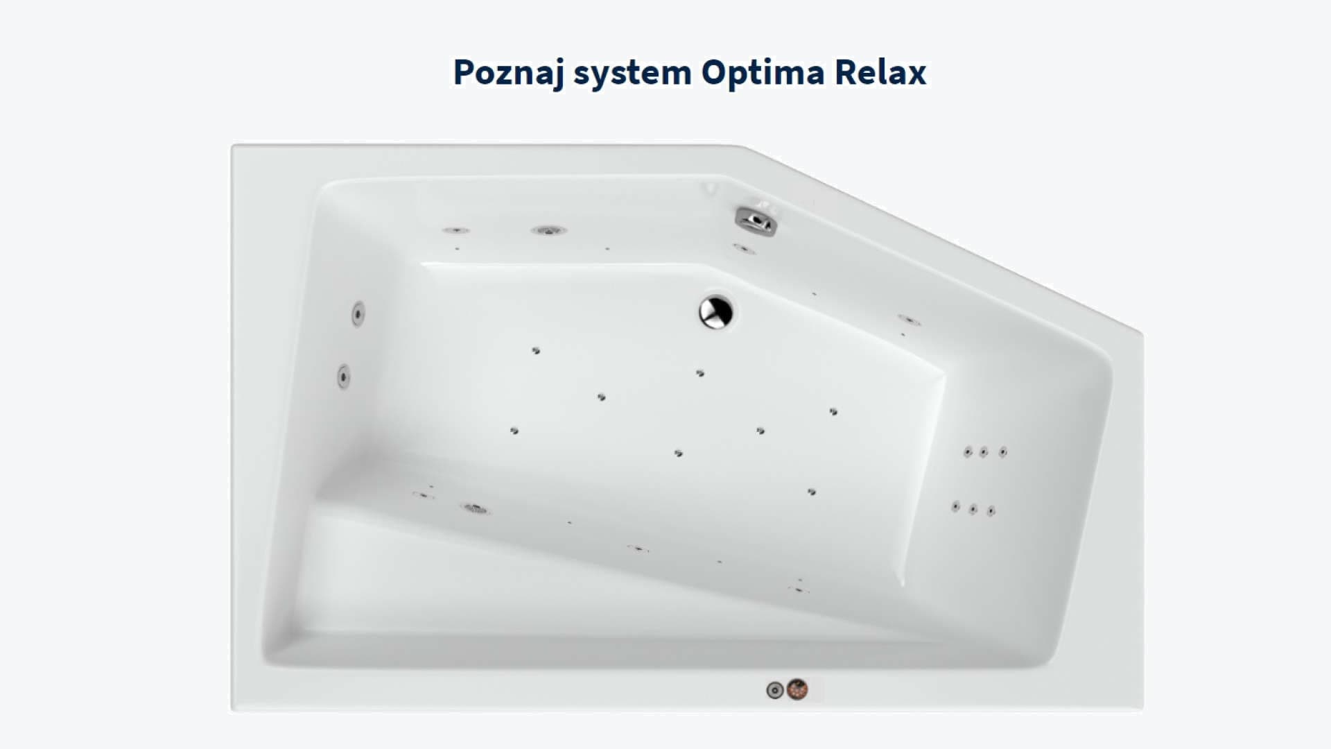 Optima Relax system wodno-powietrzny hydromasażu z podwodnym oświetleniem