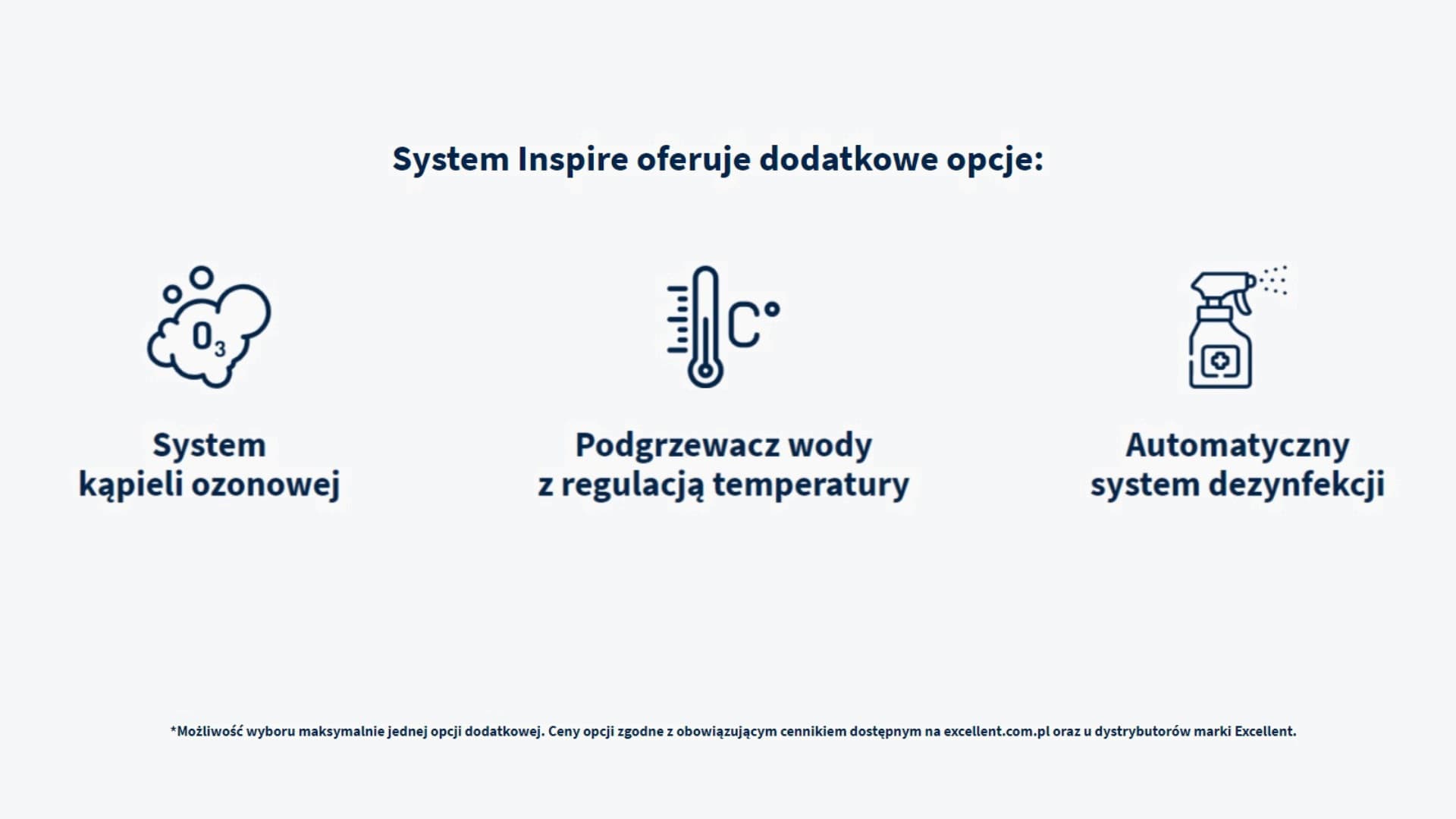 Inspire system wodno-powietrzny hydromasażu z podwodnym oświetleniem