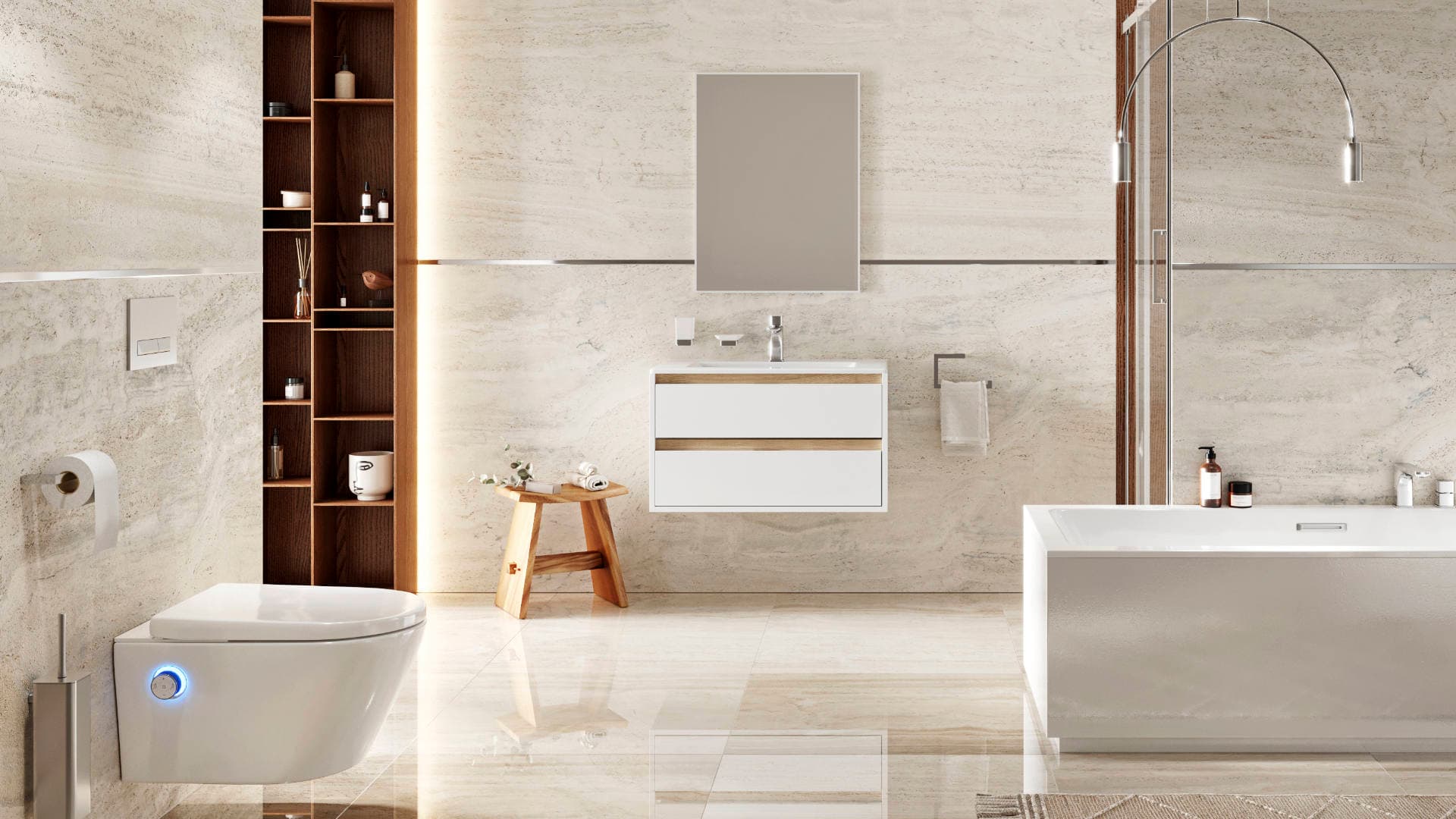 Kuadro Lustro 80x60cm Biały Mat