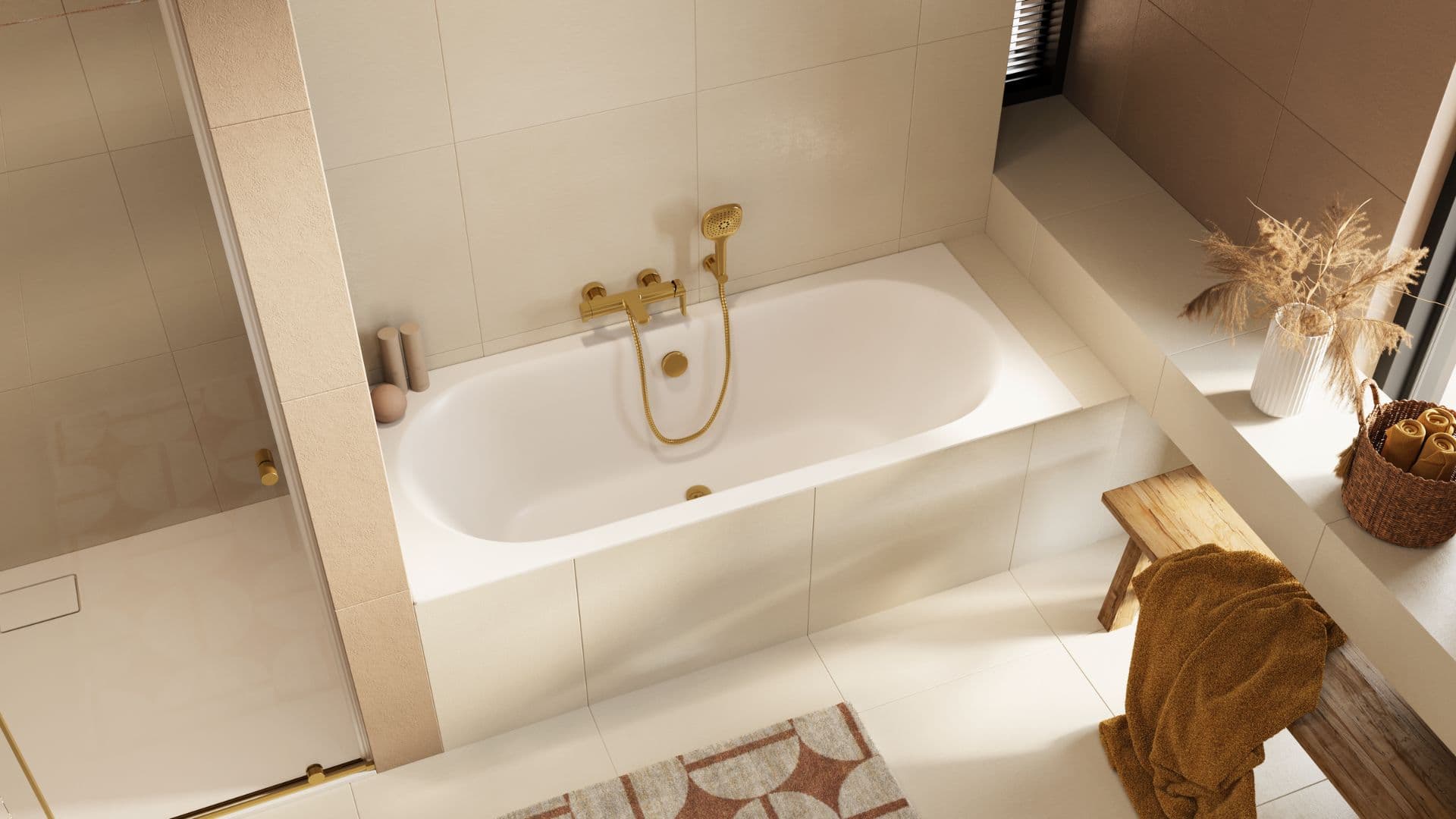 Oceana Slim wanna prostokątna 160X75 cm biały mat wiz2