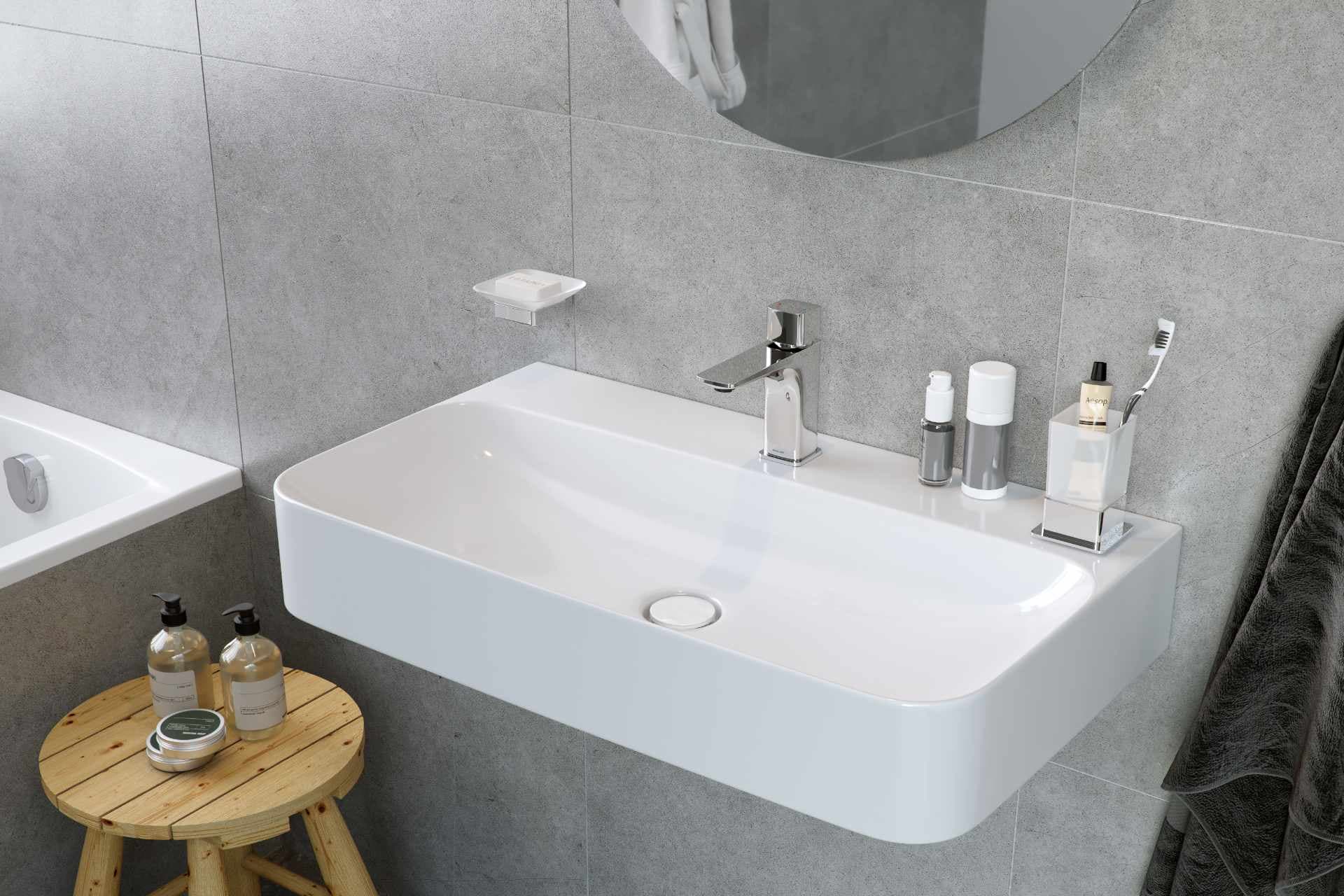 Keria bateria umywalkowa niska Excellent chrom umywalka wisząca