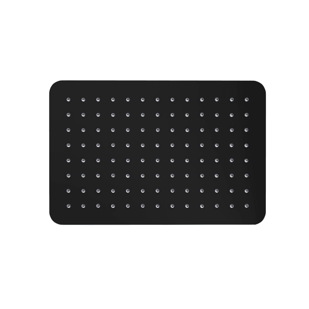 G艂owica prysznicowa 20x30 cm prostok膮tna slim, czarny mat