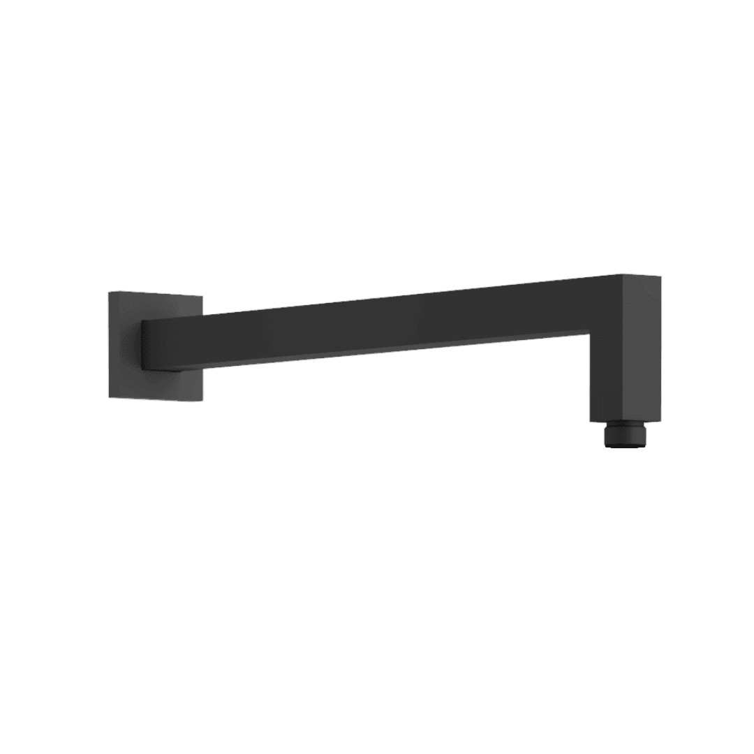 Ramię prysznicowe ścienne 40 cm kwadratowe, czarny mat