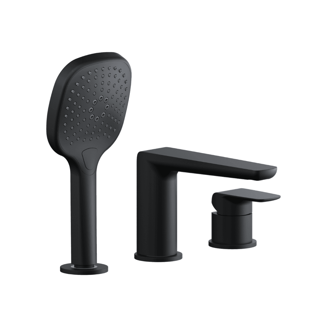 Clever 2.0 bateria wannowa 3 otworowa, czarny soft