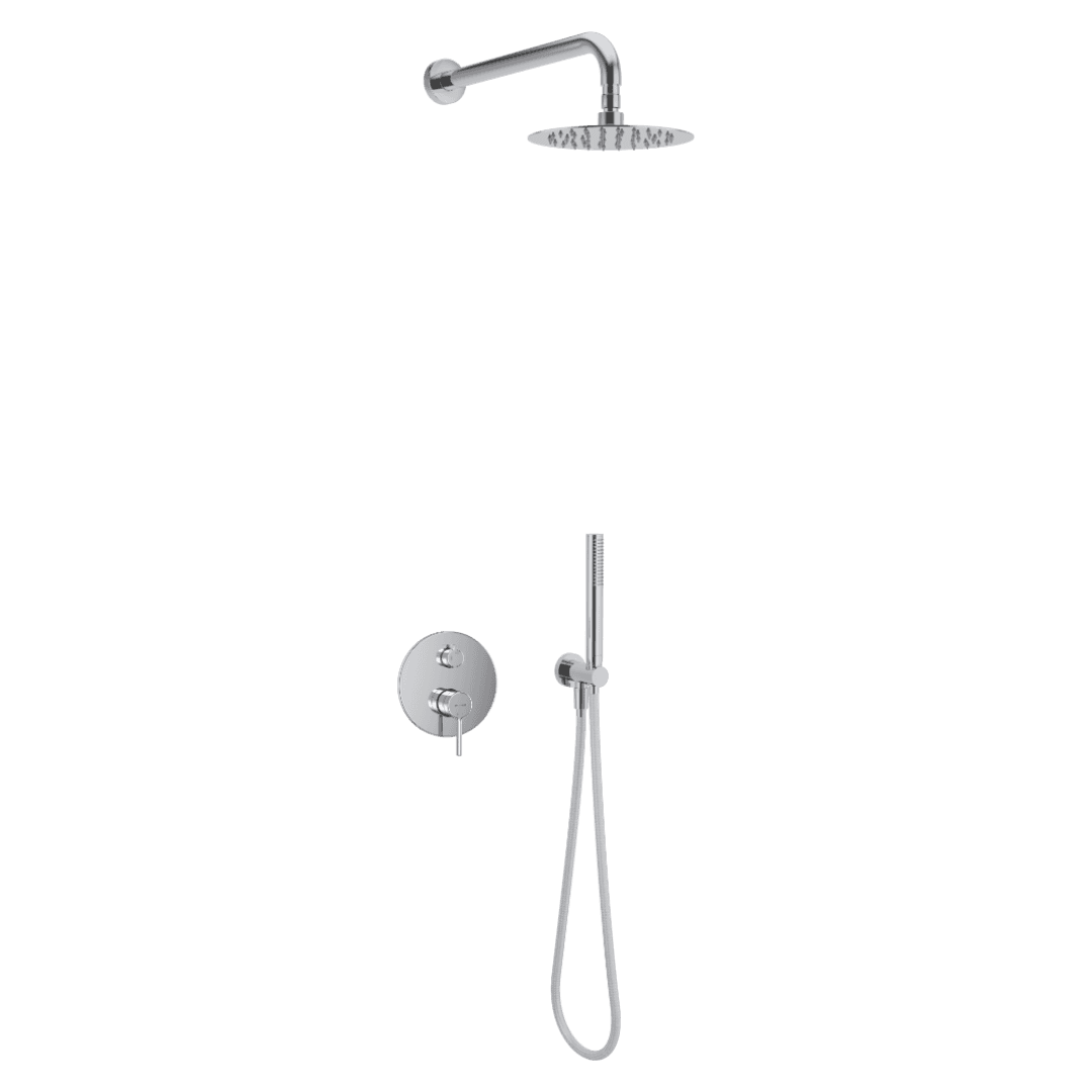 PI zestaw prysznicowo-wannowy podtynkowy 2 funkcyjny z deszczownicą 25 cm, chrom
