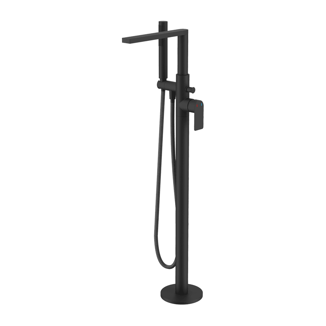 Glad bateria wannowo-prysznicowa wolnostoj膮ca, czarny soft