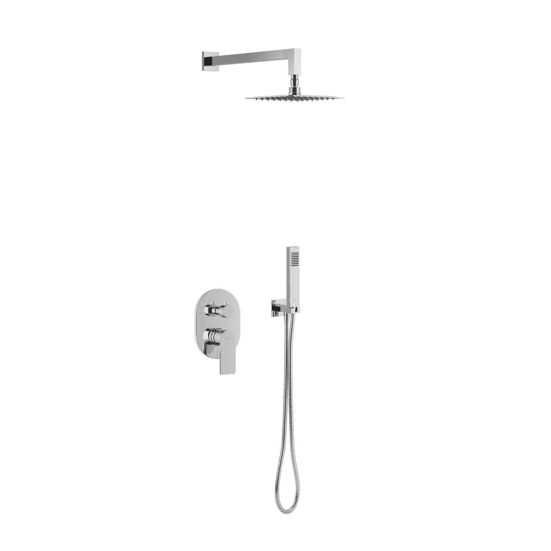 Glad zestaw prysznicowo-wannowy podtynkowy z deszczownic膮 20 cm, 2 funkcyjny, chrom