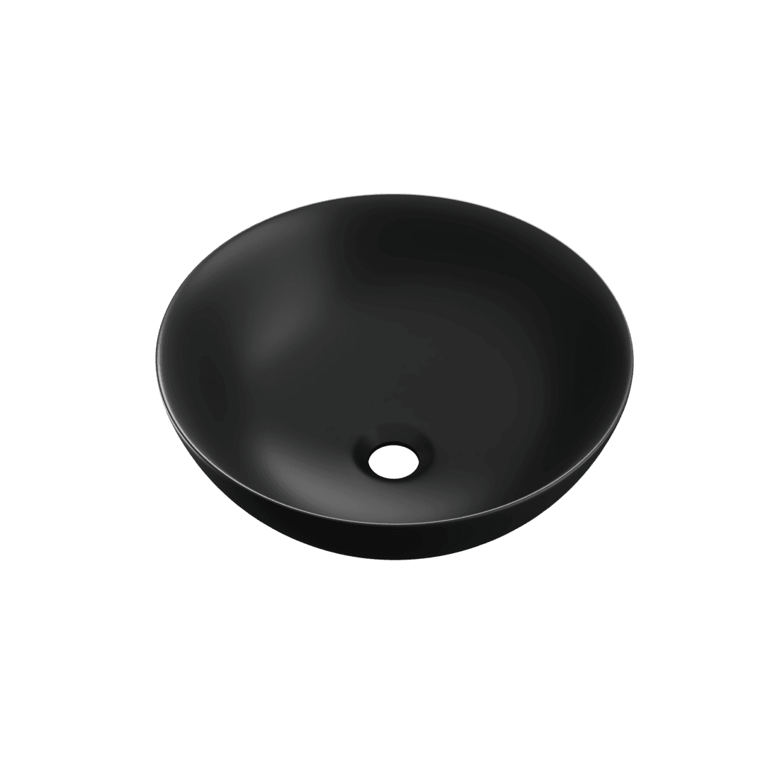 Luqa umywalka nablatowa 40 cm okr膮g艂a, czarny mat