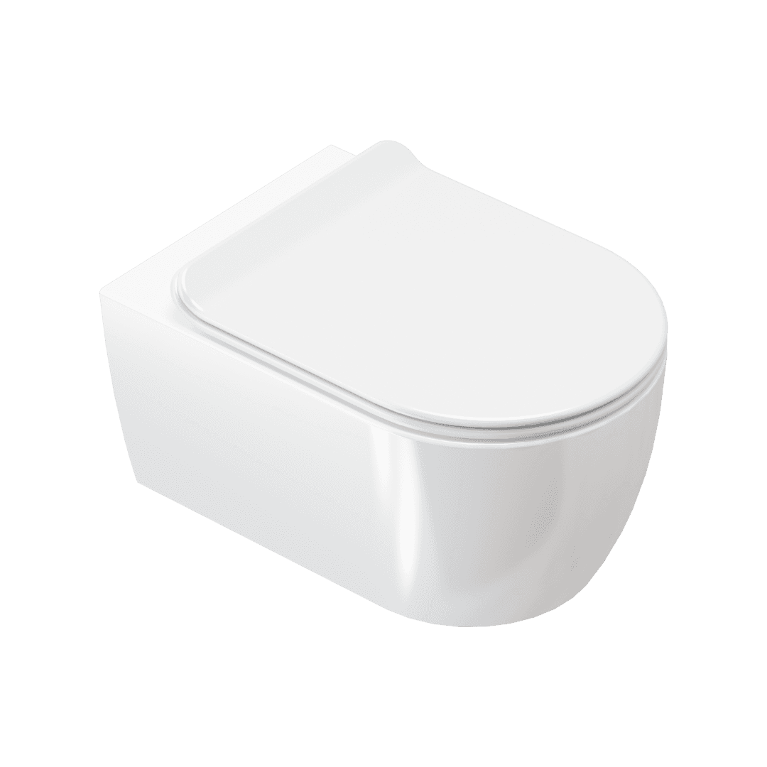 Doto D 54 miska WC 54 cm wisz膮ca bezrantowa z desk膮 wolnoopadaj膮c膮, bia艂y po艂ysk