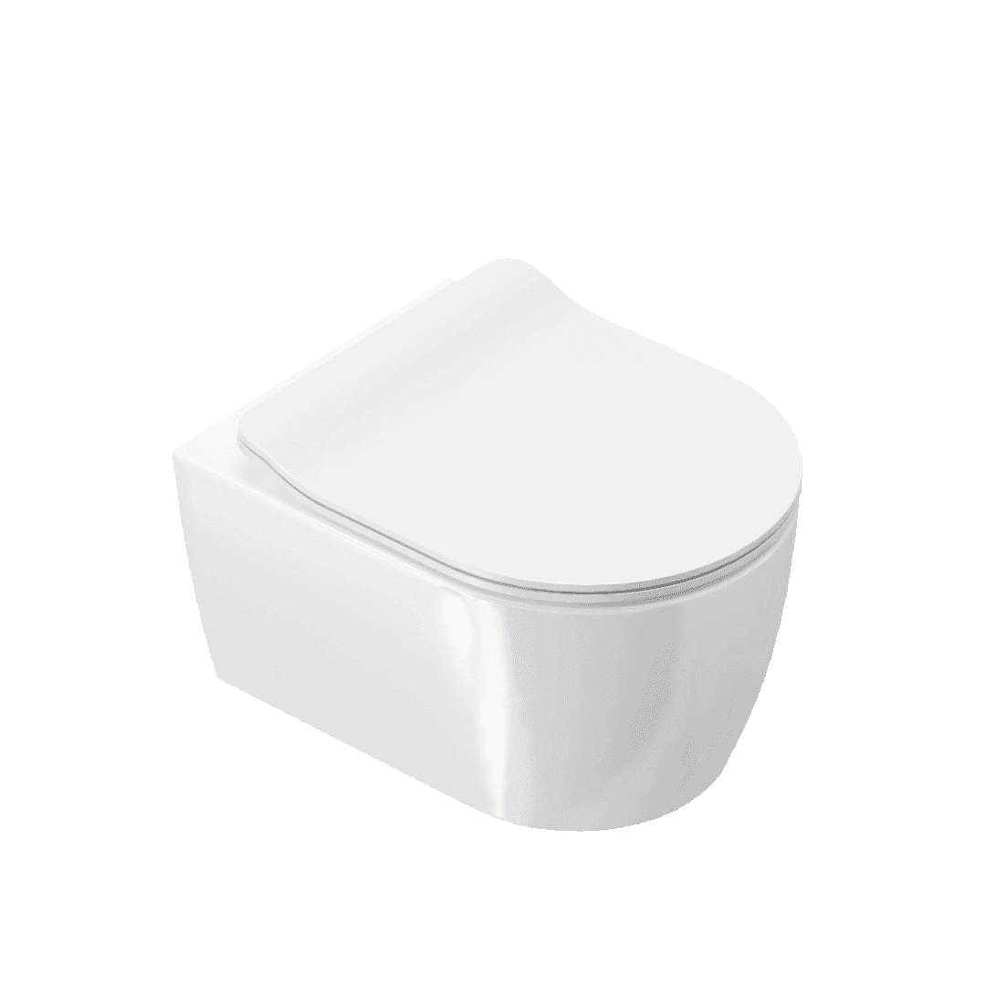 Doto D 48 miska WC 48 cm wisz膮ca bezrantowa z desk膮 wolnoopadaj膮c膮, bia艂y po艂ysk