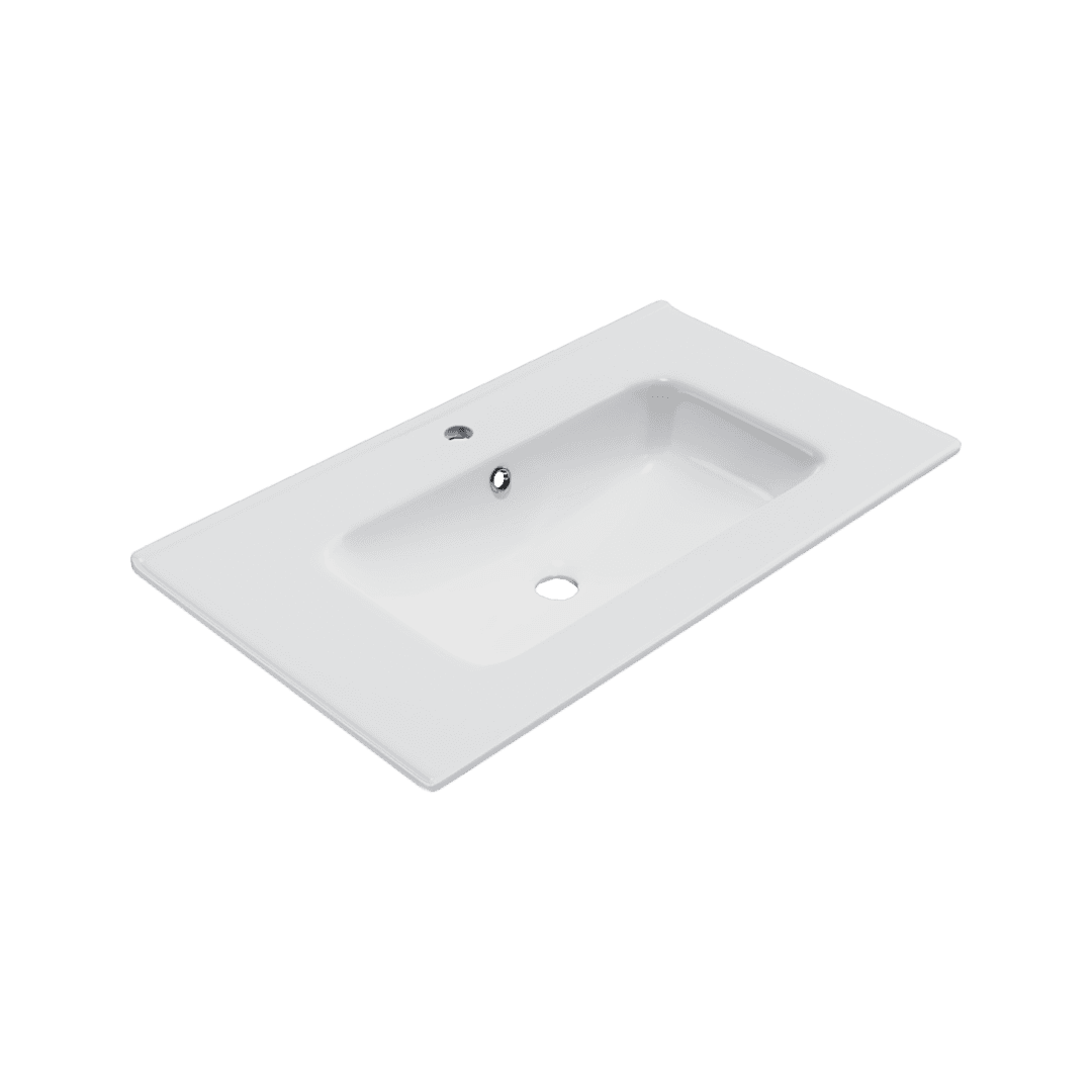 Pik umywalka meblowa 81x46,5 cm prostok膮tna z otworem na bateri臋, bia艂y po艂ysk