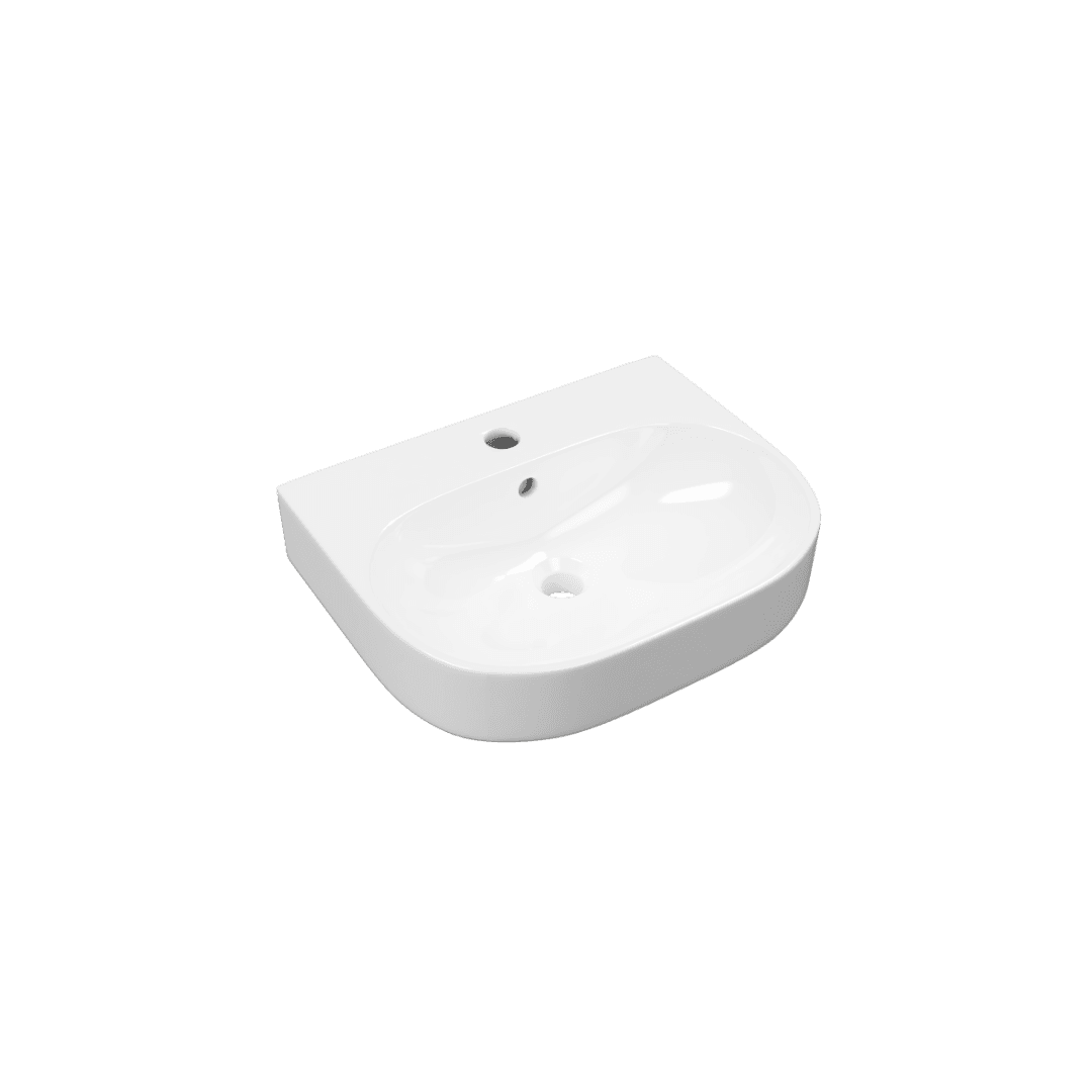 Oceana umywalka wisz膮ca 50x41 cm owalna z otworem na bateri臋, bia艂y po艂ysk