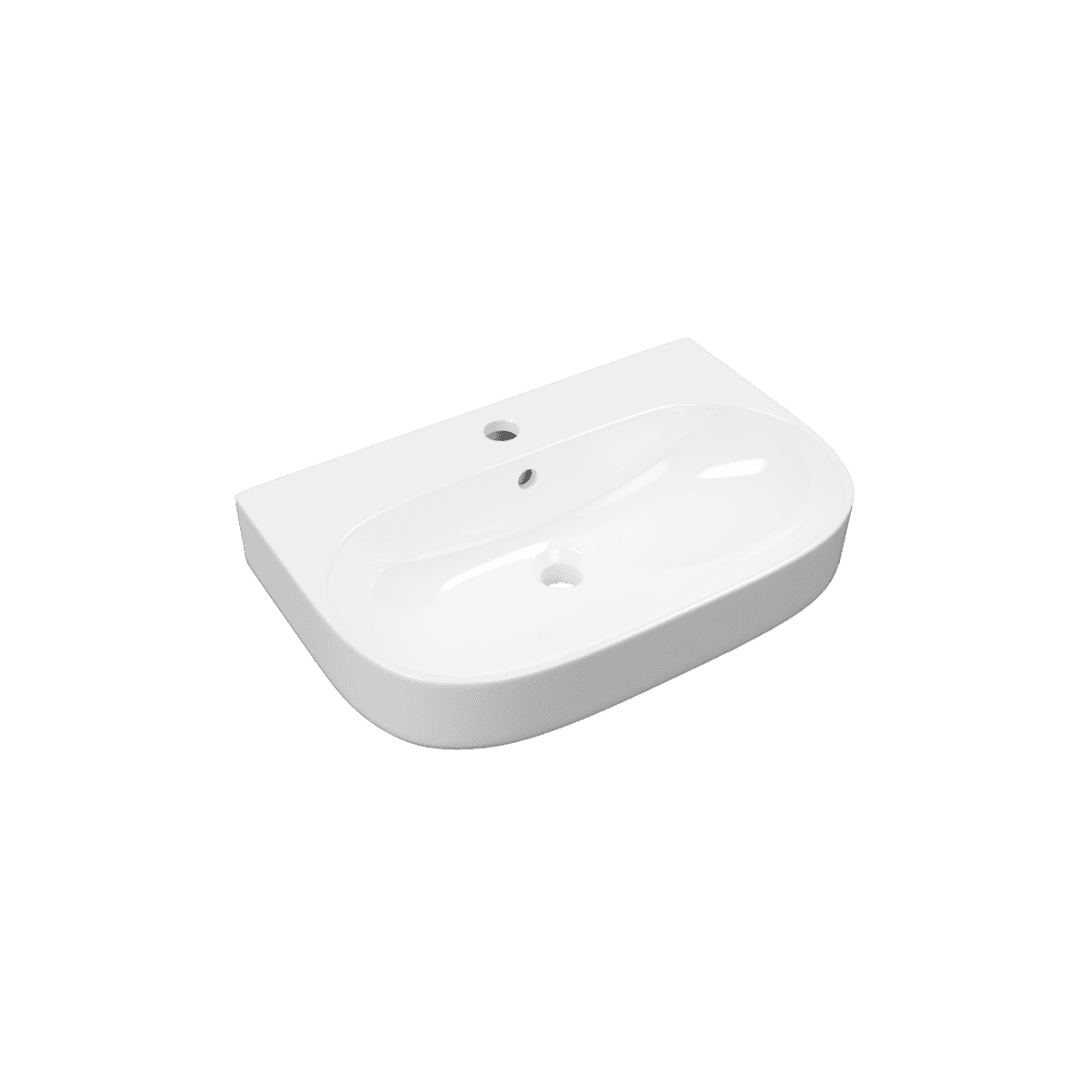 Oceana umywalka wisz膮ca 60x41 cm owalna z otworem na bateri臋, bia艂y po艂ysk