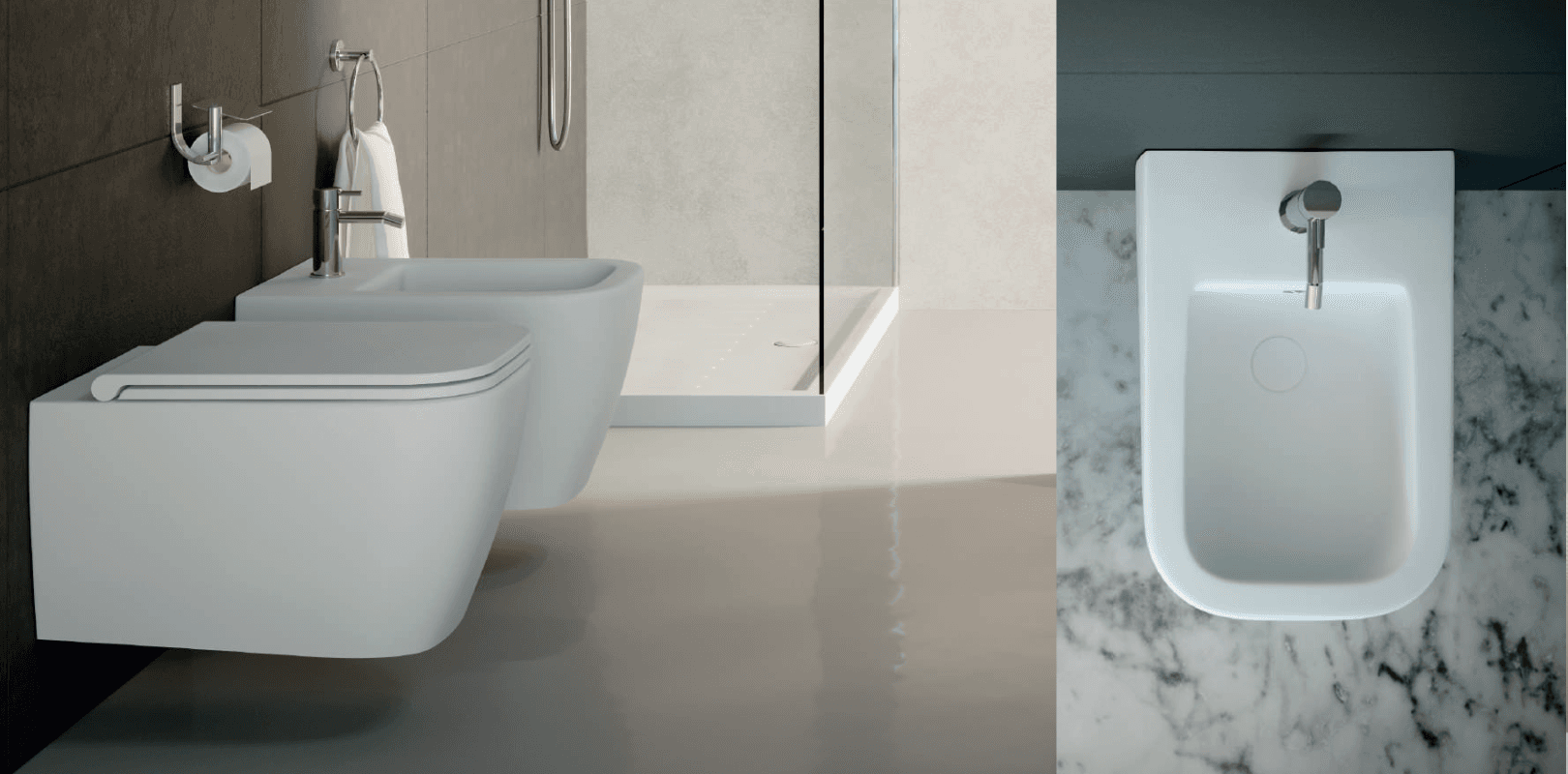 Quadra Hanging Bidet With Open. White