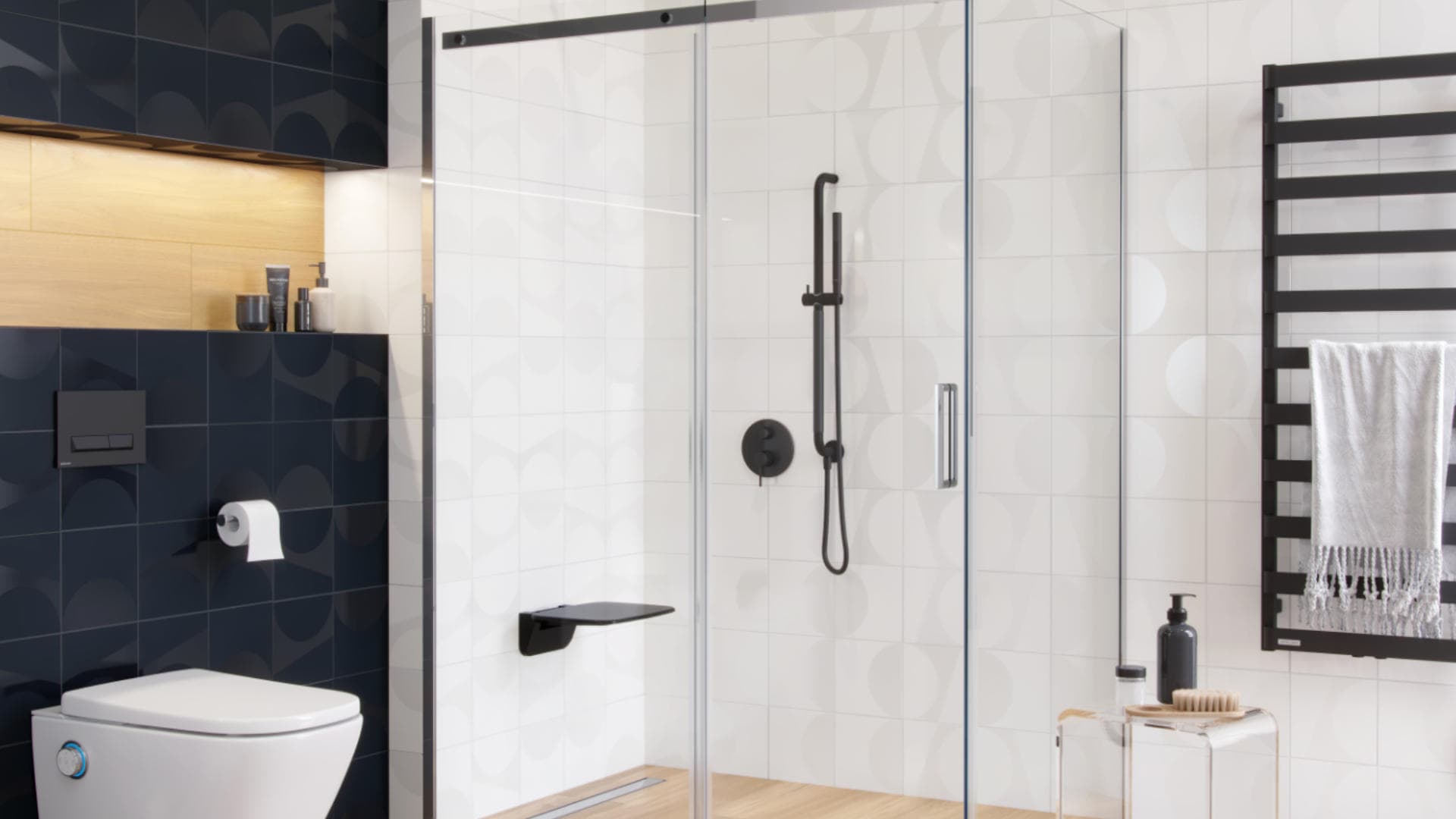 HENDI Uchwyt łazienkowy prysznic 75cm,BL