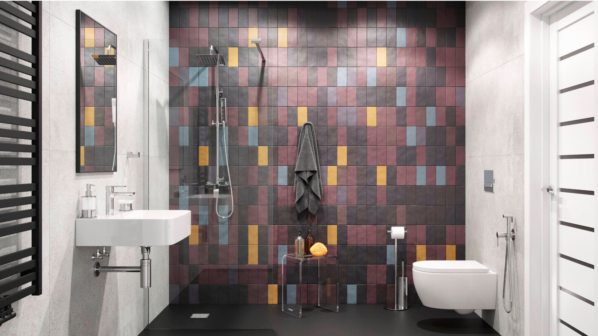 Kuadro Lustro 100x50cm Czarny Mat