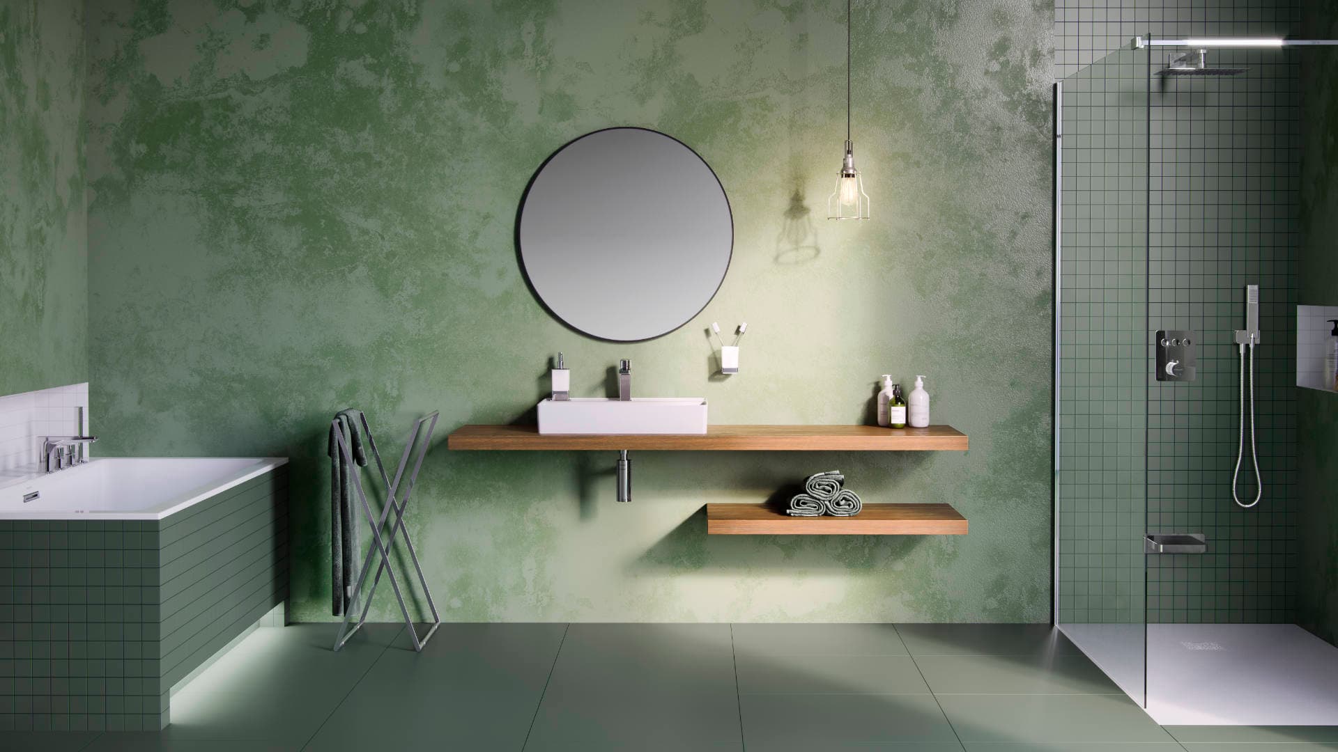Virro Lustro Okrągłe 80cm Czarny Mat