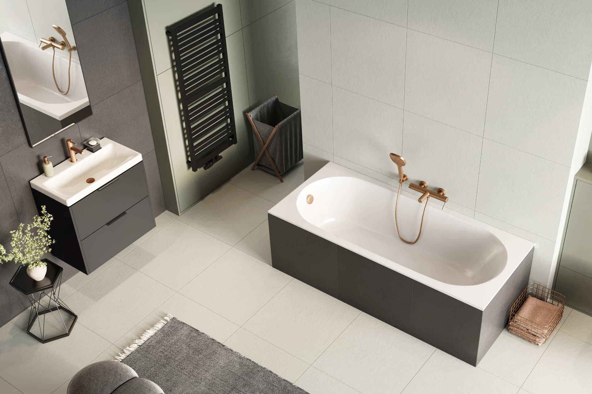 Conti bathroom radiator 143x50 cm, matte black
