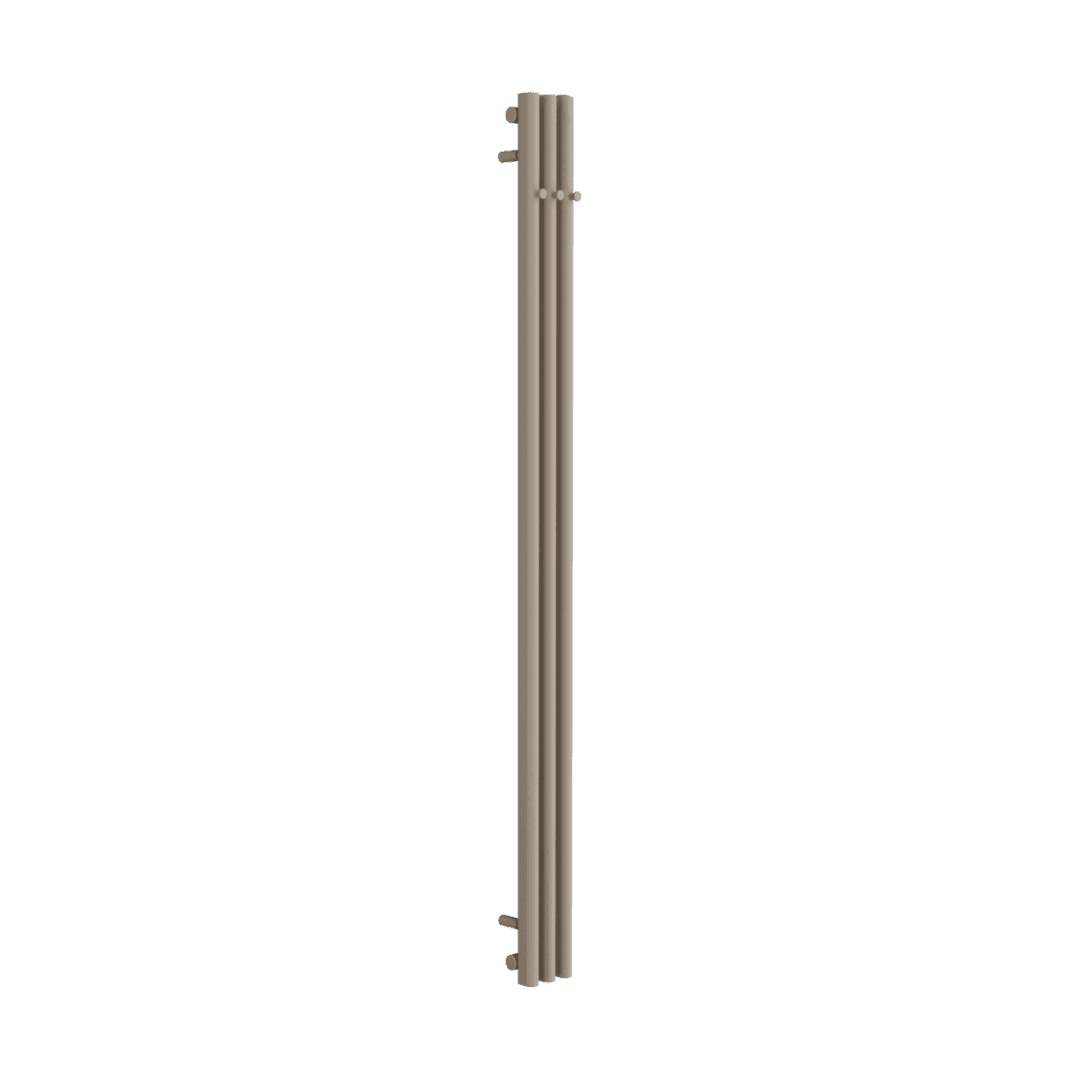 Verdi grzejnik 艂azienkowy pionowy 180x13 cm, 3 profile z haczykami, cappuccino