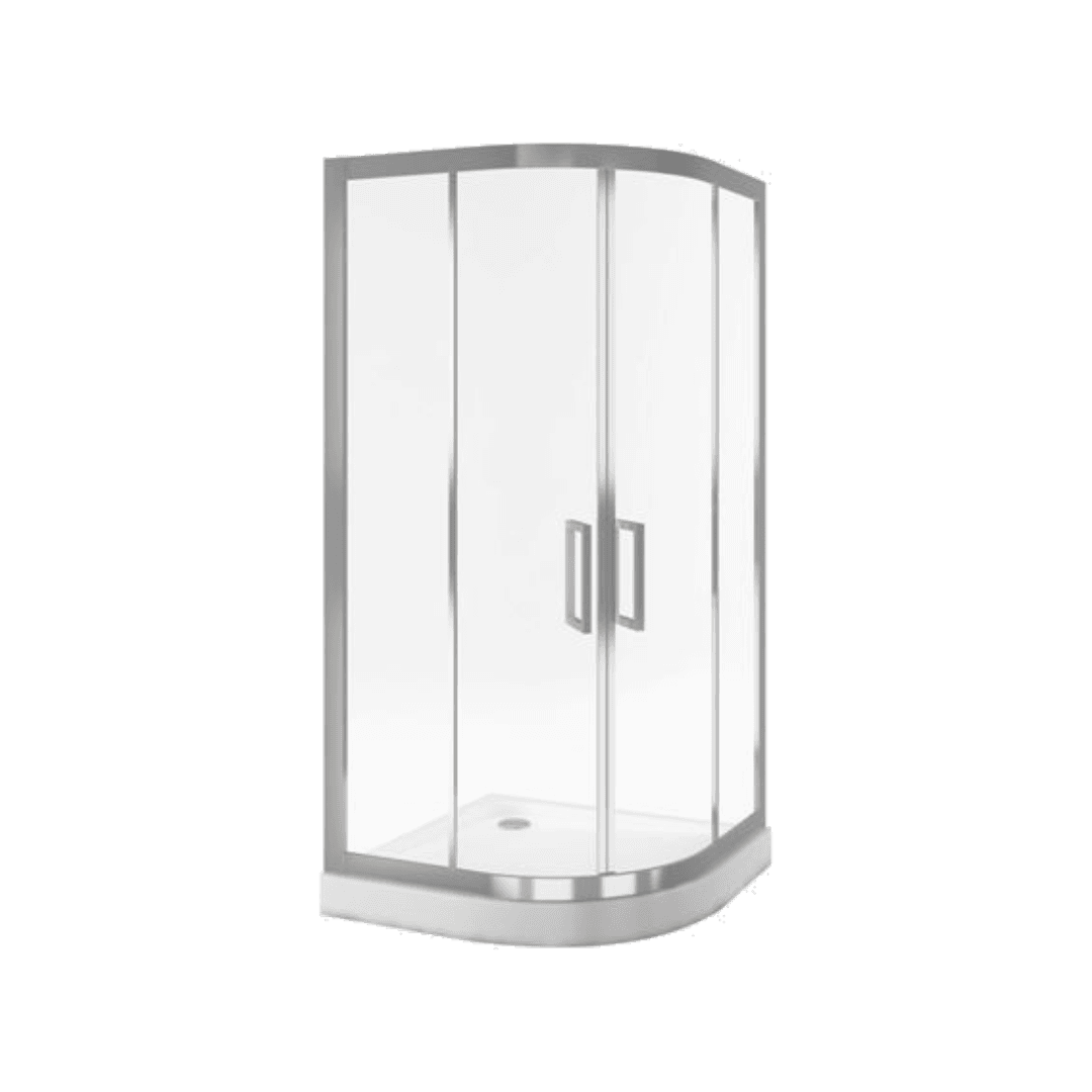 Seria 600 kabina p贸艂okr膮g艂a 90x90 cm drzwi przesuwne, Clean Control, chrom