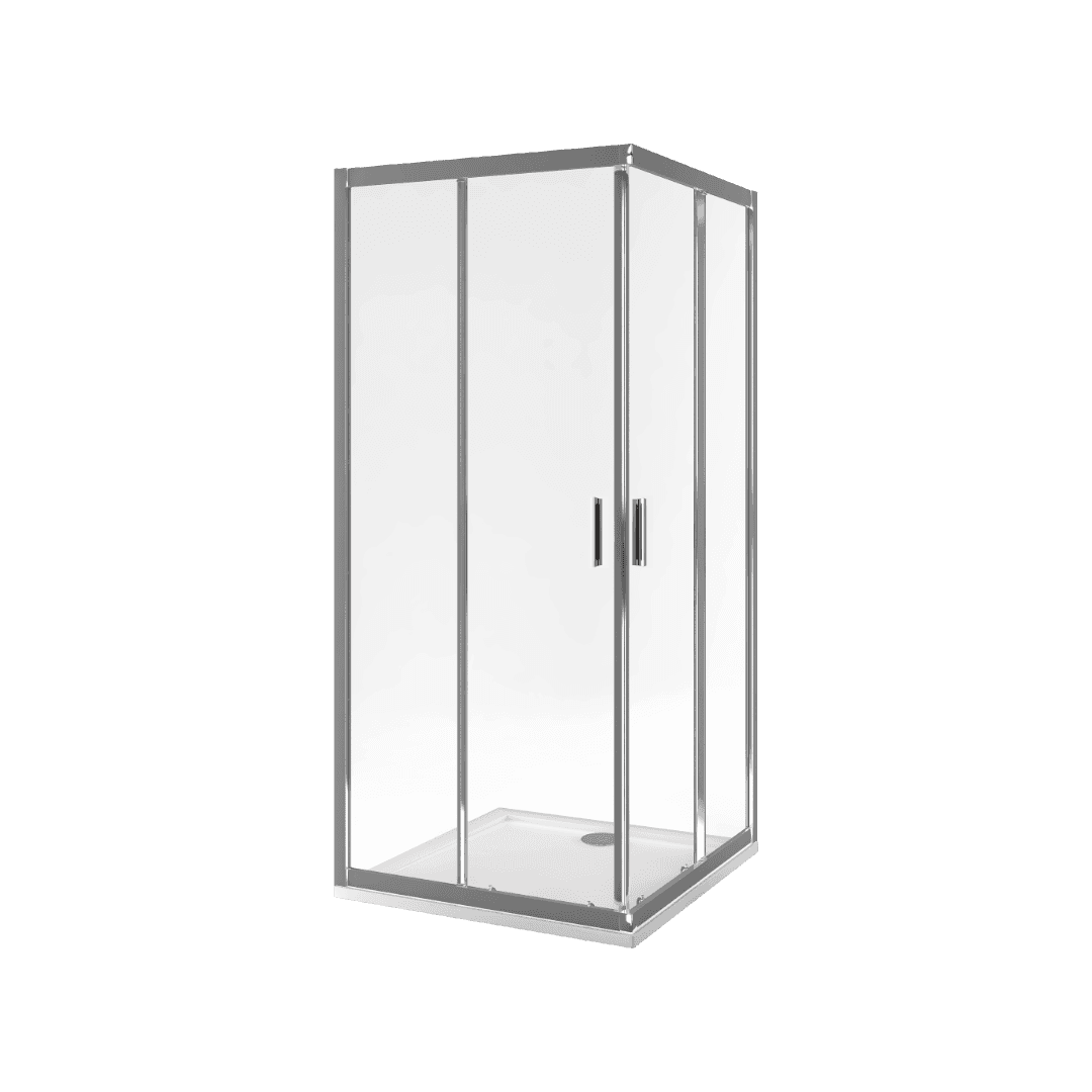 Seria 201 kabina kwadratowa 90x90 cm drzwi przesuwne, pow艂oka Clean Control, chrom