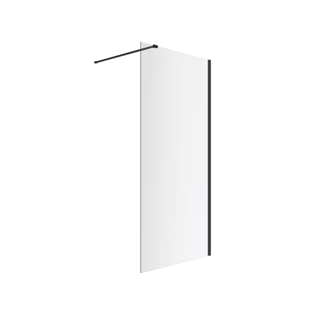 Vidoq walk-in 艣cianka prysznicowa prosta 100x200 cm, pow艂oka Clean Control, szk艂o 6mm, czarny mat