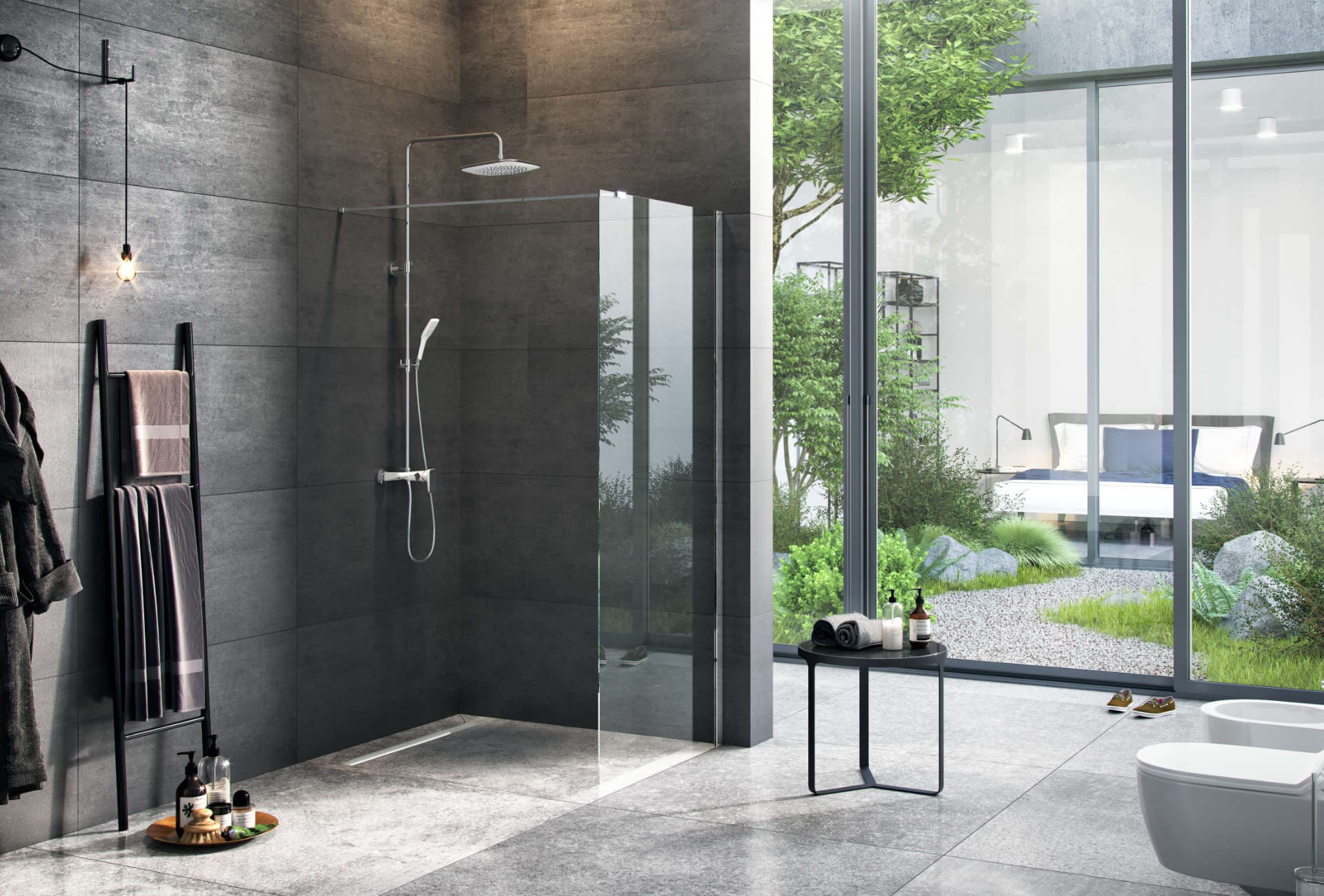 Vidoq walk-in ścianka prysznicowa prosta 100x200 cm, powłoka Clean Control, chrom