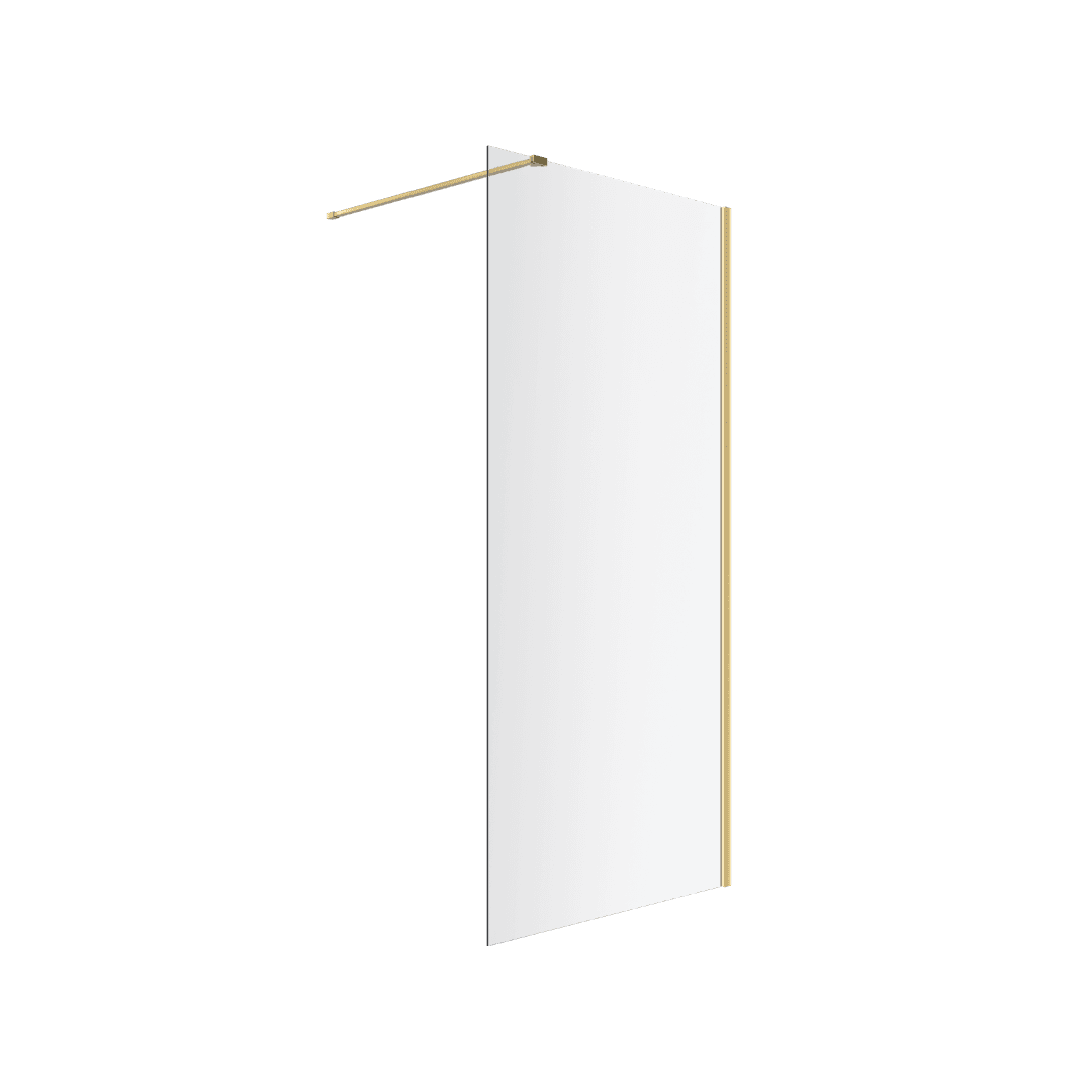 Vidoq walk-in 艣cianka prysznicowa prosta 120x200 cm, pow艂oka Clean Control, szk艂o 8mm, z艂oty po艂ysk