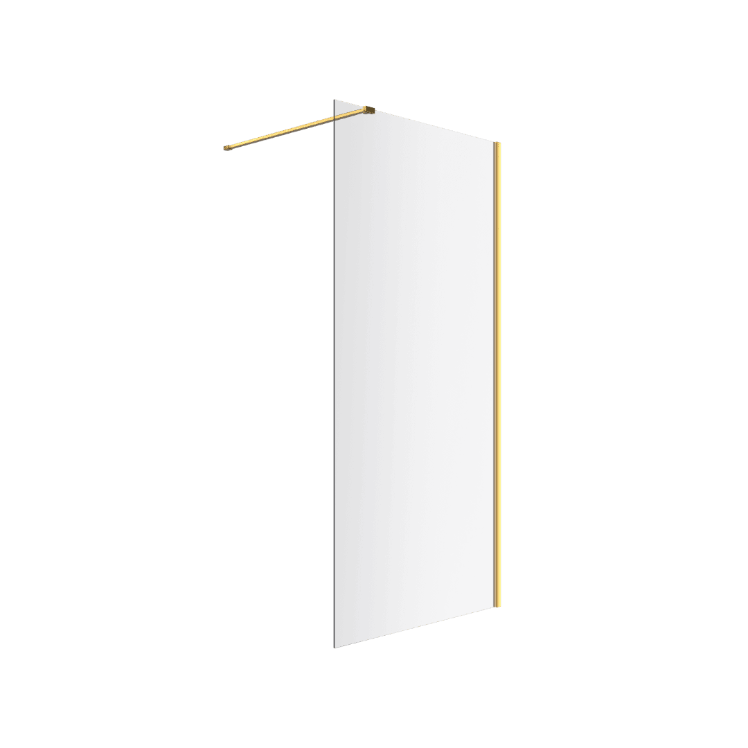 Vidoq walk-in 艣cianka prysznicowa prosta 90x200 cm, pow艂oka Clean Control, szk艂o 6mm, z艂oty szczotkowany