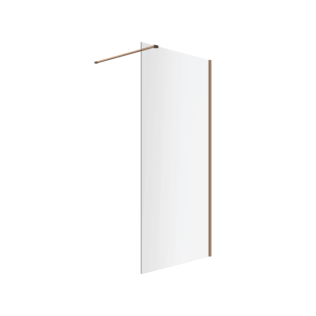Vidoq walk-in 艣cianka prysznicowa prosta 90x200 cm, pow艂oka Clean Control, szk艂o 6mm, miedziany szczotkowany