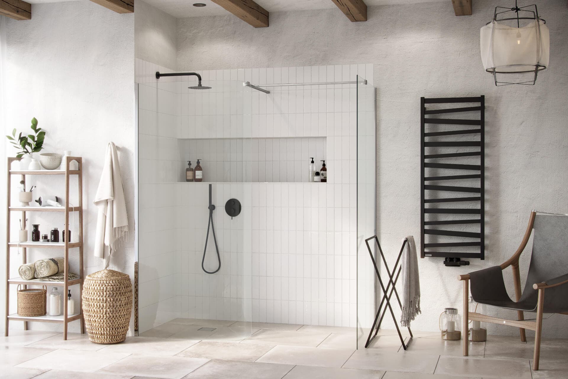 Vidoq walk-in ścianka gięta 83x200cm chr