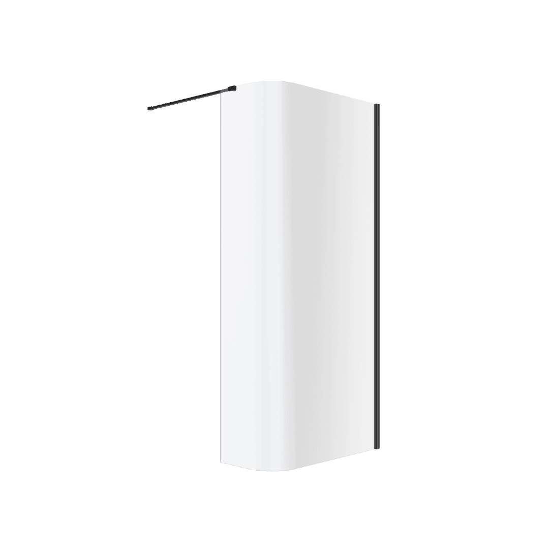Vidoq walk-in 艣cianka prysznicowa gi臋ta 83x200 cm, pow艂oka Clean Control, czarny mat