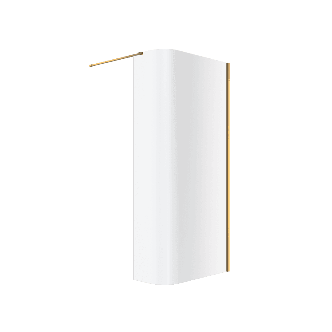 Vidoq walk-in 艣cianka prysznicowa gi臋ta 93x200 cm, pow艂oka Clean Control, z艂oty szczotkowany