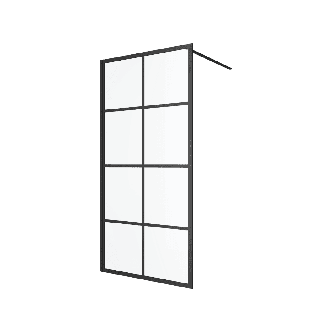 Fabrika walk-in ścianka prysznicowa 100x200 cm, czarny mat