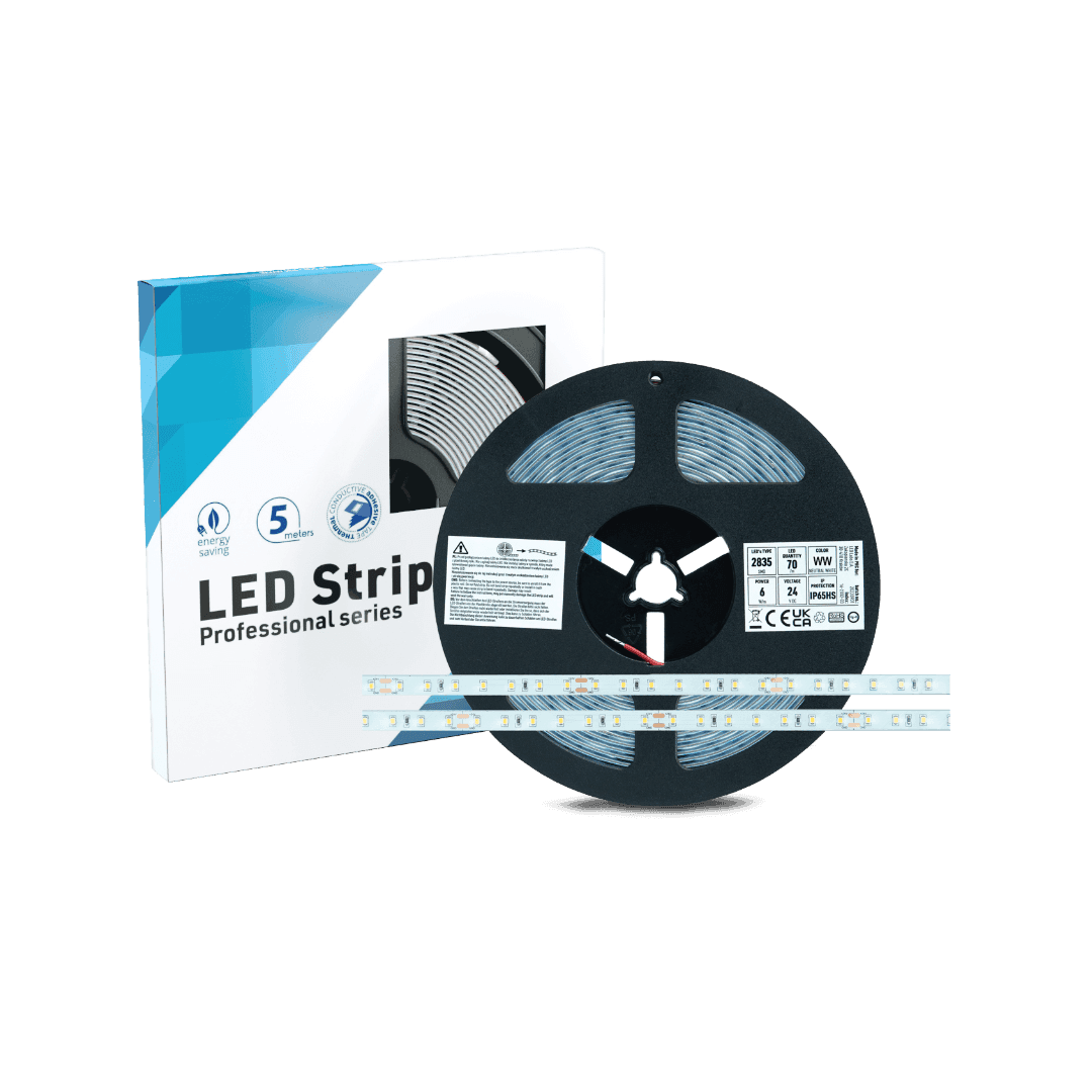 Ta艣ma 350 LED SMD IP65, 70 LED/m, 5m napi臋cie 24V, moc 6W/m, 3000 K, bia艂a ciep艂a