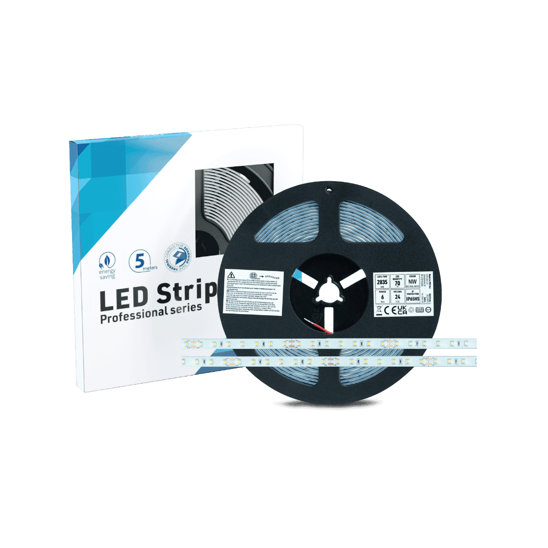 Ta艣ma 350 LED SMD IP65, 70 LED/m, 5m napi臋cie 24V, moc 6W/m, 4000 K, bia艂a neutralna
