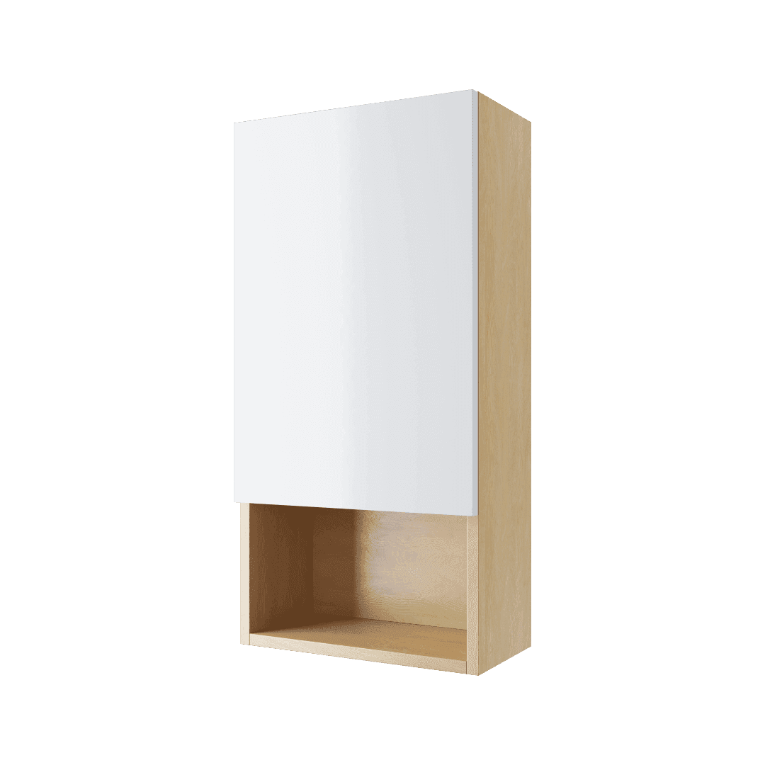Tuto szafka wisz膮ca wn臋kowa z frontem lewa 40x80 cm, d膮b/bia艂y po艂ysk