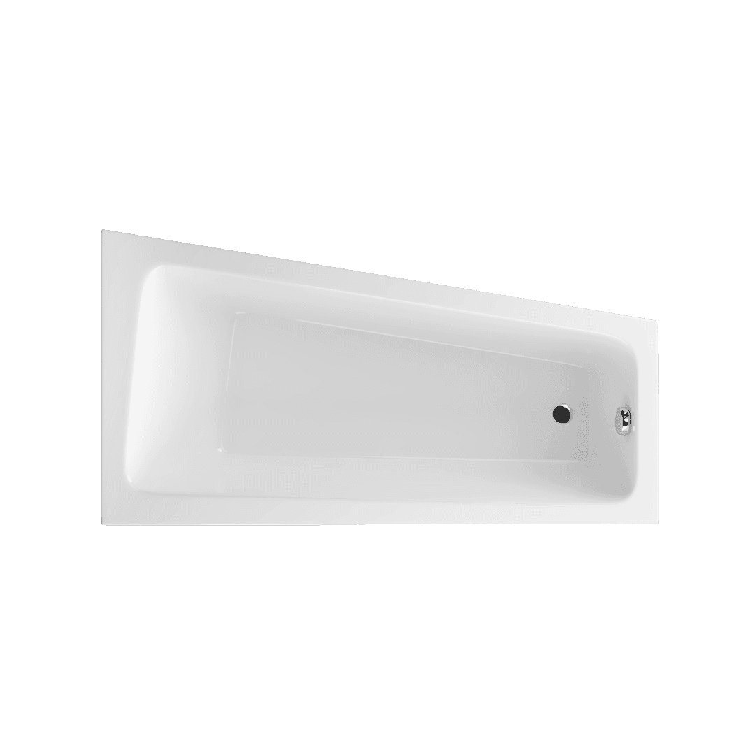 Ava Side wanna narożna 150x80 cm prawa, biały połysk