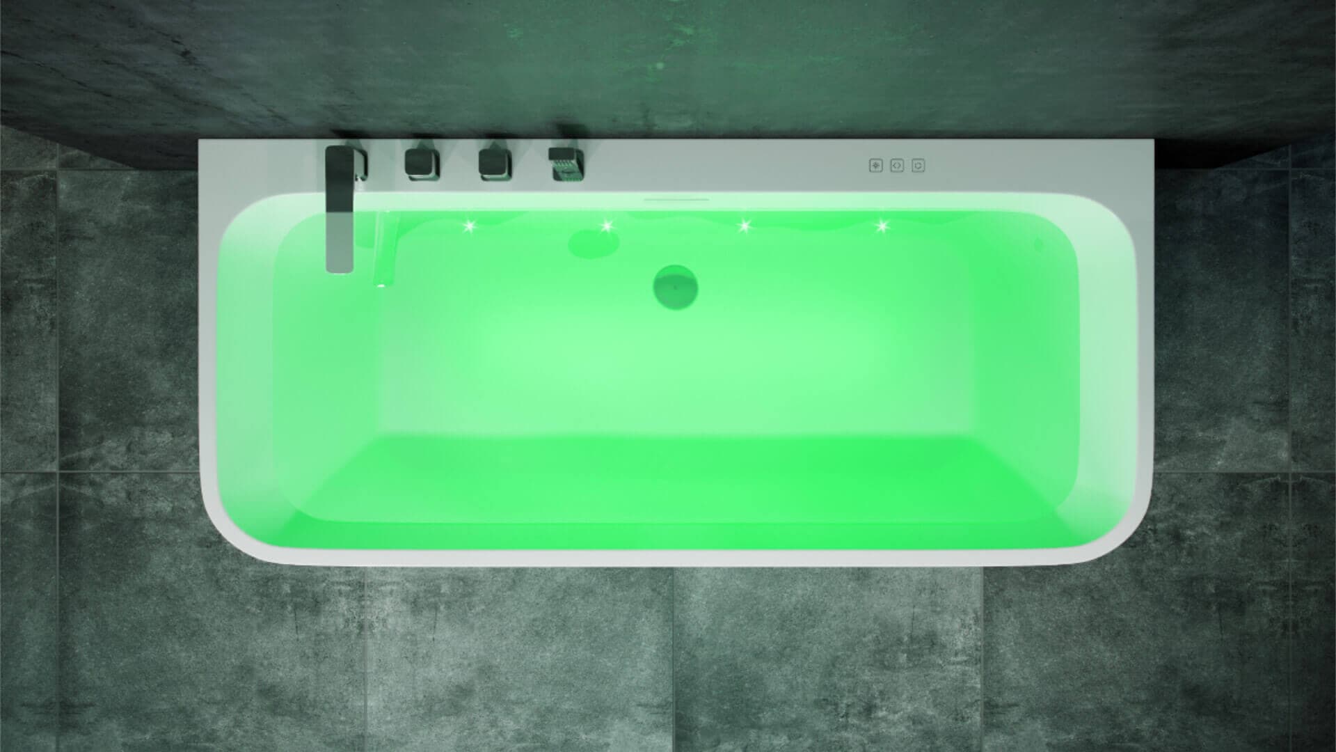 System podwodnego oświetlenia 4-LED z wanną przyścienną Lila 2.0, 160 cm