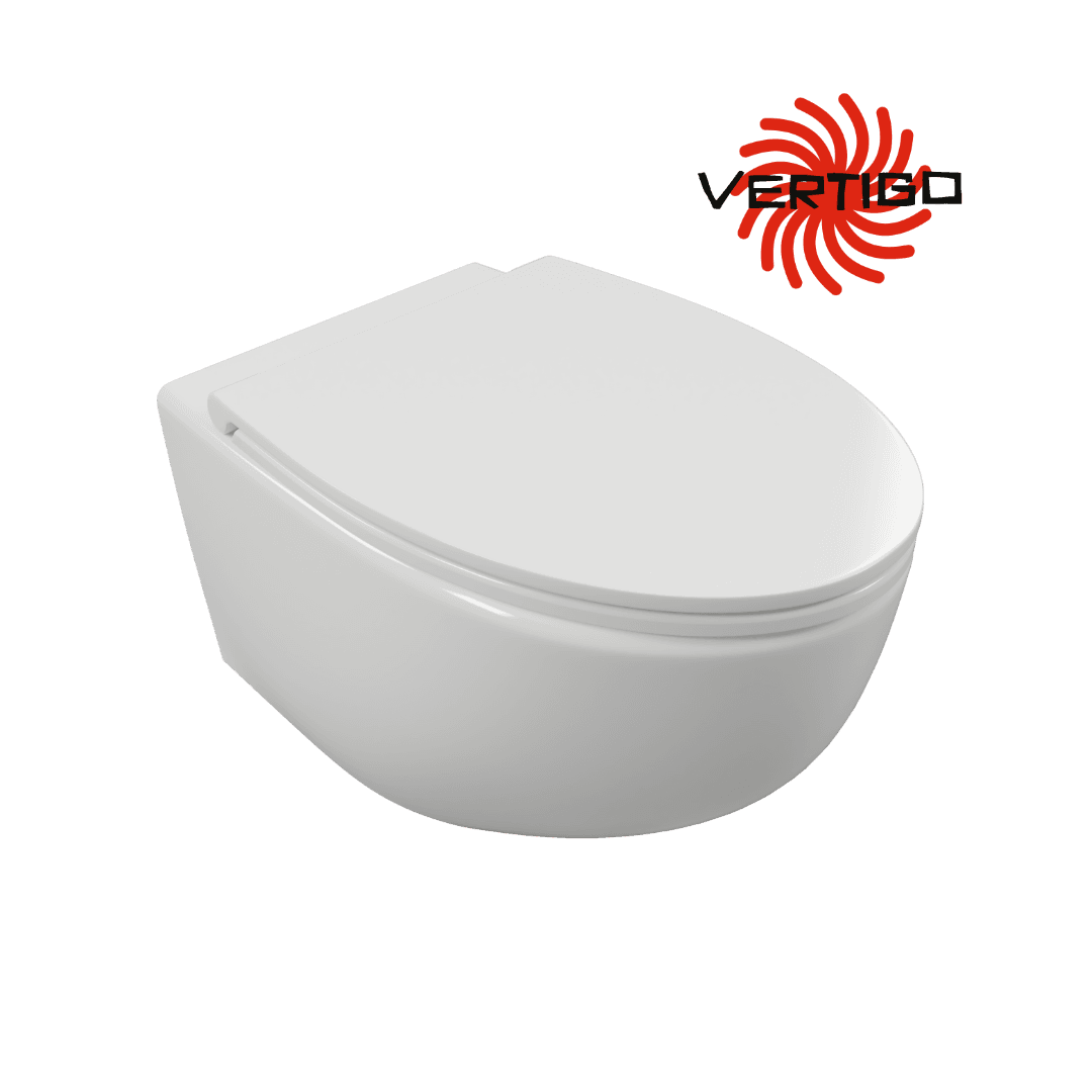 Bull Vertigo zestaw miska WC bezrantowa, z desk膮 wolnoopadaj膮c膮 slim, bia艂y po艂ysk