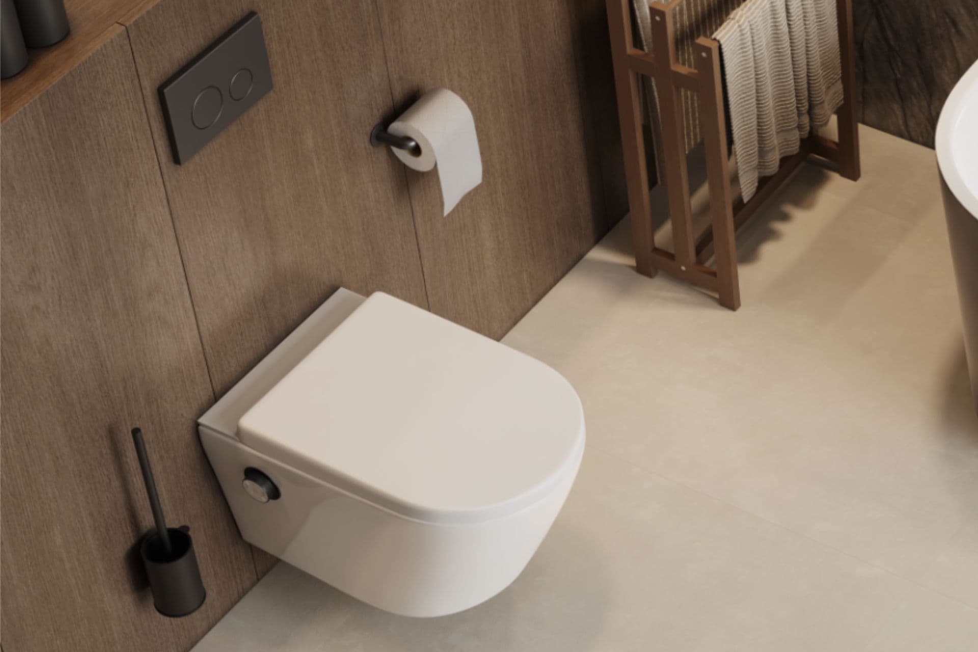 Dakota 2.0 D3 Spin 360 miska WC z funkcją bidetu, spłukiwanie wirowe, pokrętło sterujące czarny mat