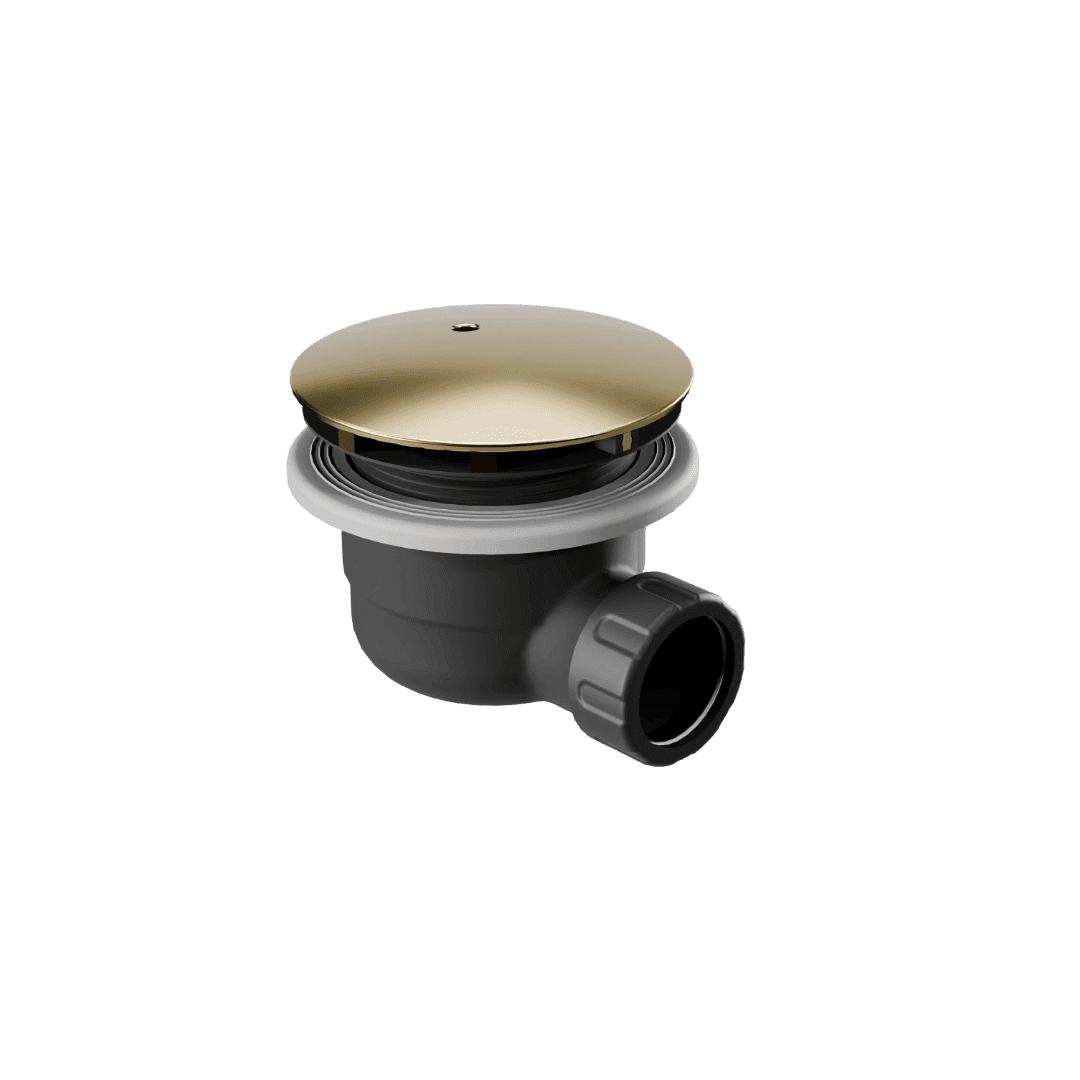 Vert syfon do brodzika czarny 90 mm z pokryw膮, z艂oty po艂ysk