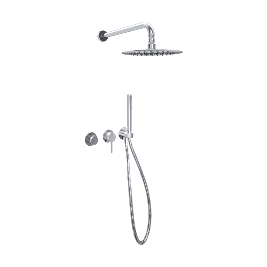 Pi Zestaw prysznicowo-wannowy podtynkowy, 2 funkcyjny z deszczownicą 25 cm, chrom
